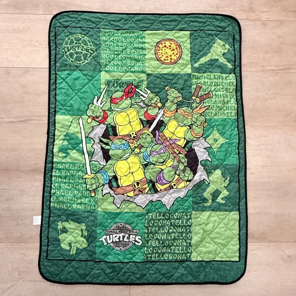 Teenage Mutant Ninja Turtles TMNT 2014 Double Sided Quilt Lap Blanket 42